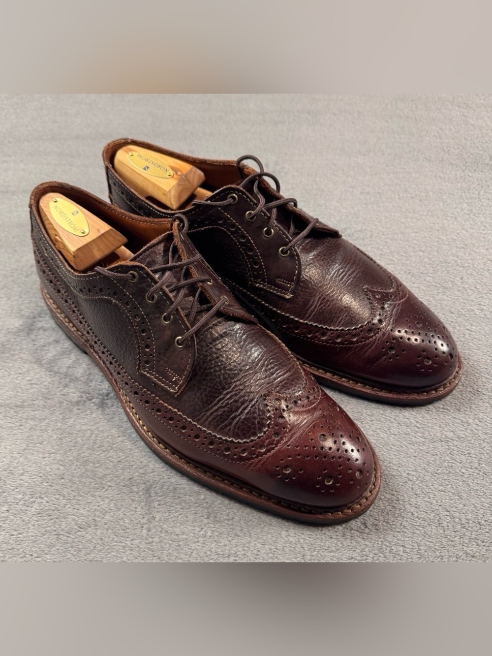 Brooks Brothers Brown/Cordovan Leather Wingtip Oxfords